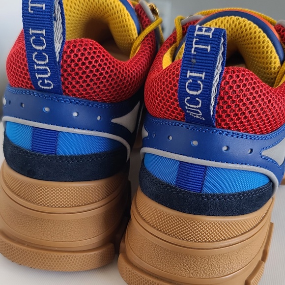 Authentic Gucci Flashtreck Multi Color Trainer sneaker Mens size 8 - Picture 4 of 7